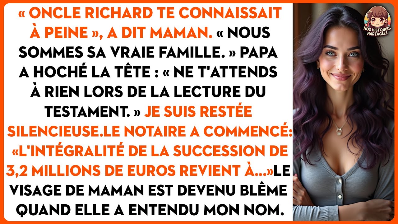 «Oncle richard te connaissait à peine», a dit maman. «Nous sommes sa vraie famille.» papa a hoché...