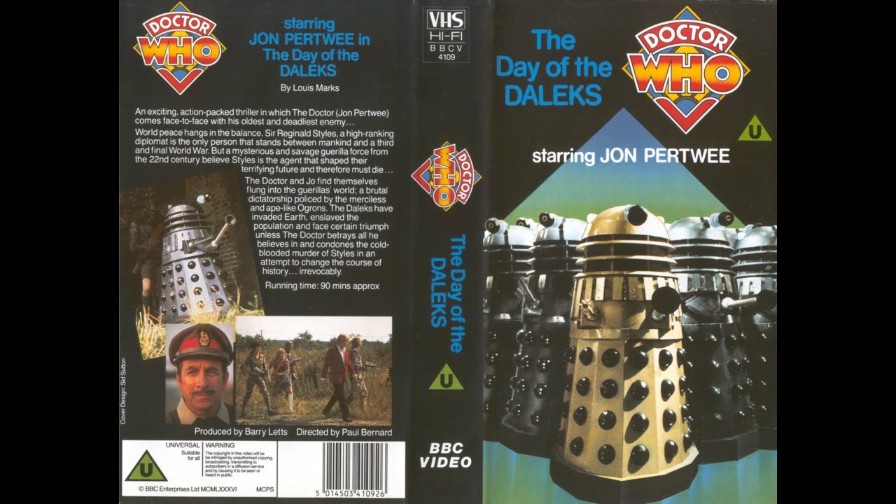 Original VHS Opening and Closing to Doctor Who The Day of the Daleks UK VHS Tape