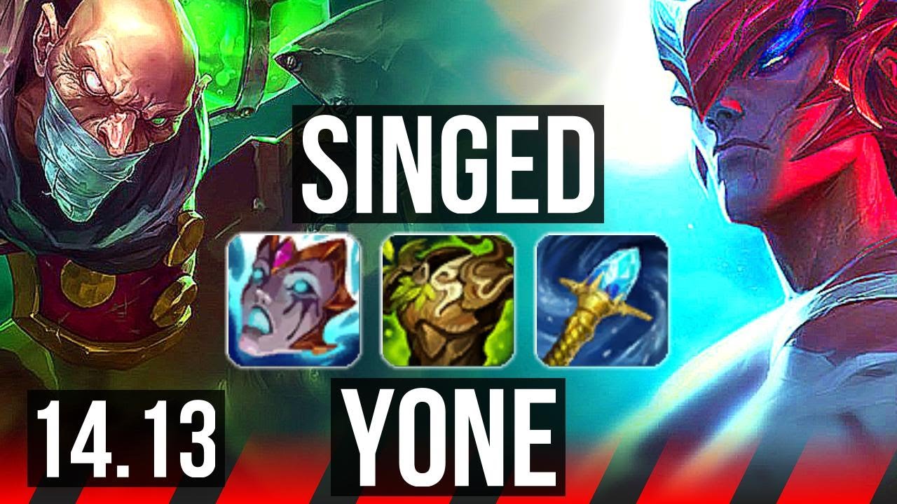 SINGED vs YONE (TOP) | Rank 4 Singed, 1600+ games | EUW Master | 14.13