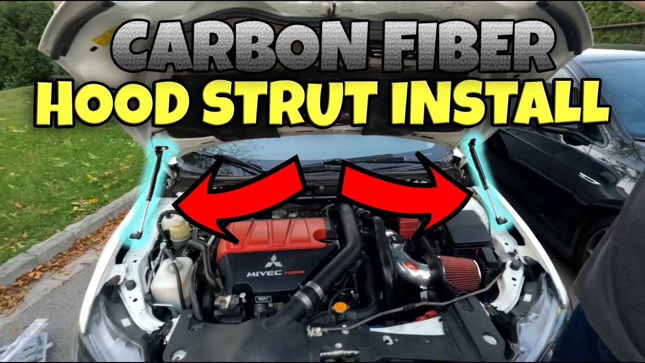 HOW TO INSTALL CARBON FIBER HOOD STRUTS ON ANY CAR!