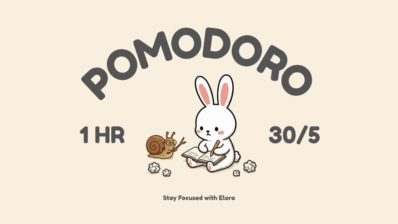 1-Hour Study With Me | Pomodoro 30/5 | Focus, Study & Work | Lofi
