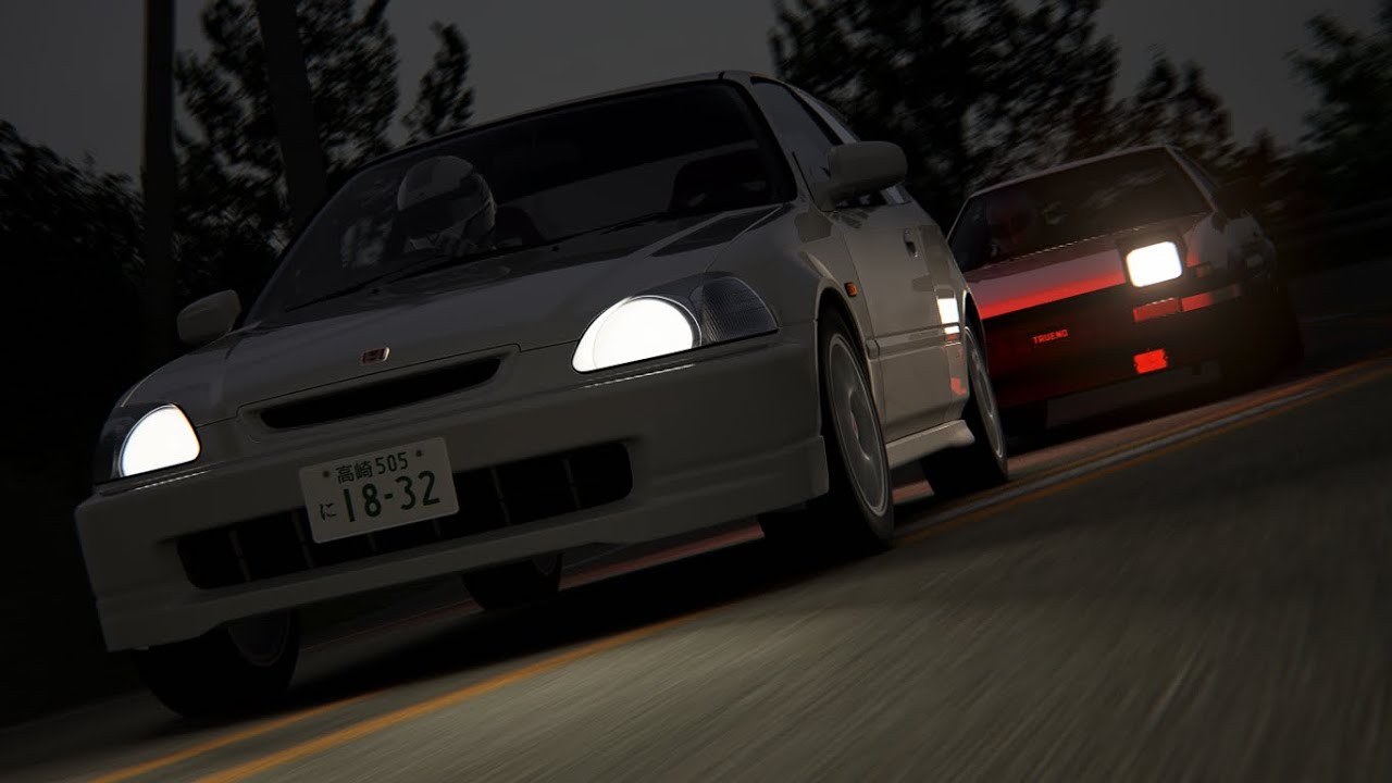 【Assetto Corsa】Nagao Downhill Battle｜AE86 VS EK9