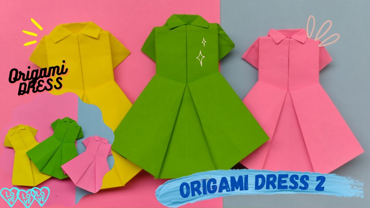 DIY paper Dress | how to make origami dress | Princess dress | origami dress easy