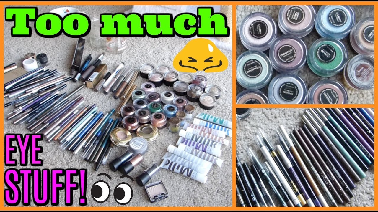 MAKEUP DECLUTTER 2018 | Cream Shadows, Eyeliners, Pigments, & Single Shadows