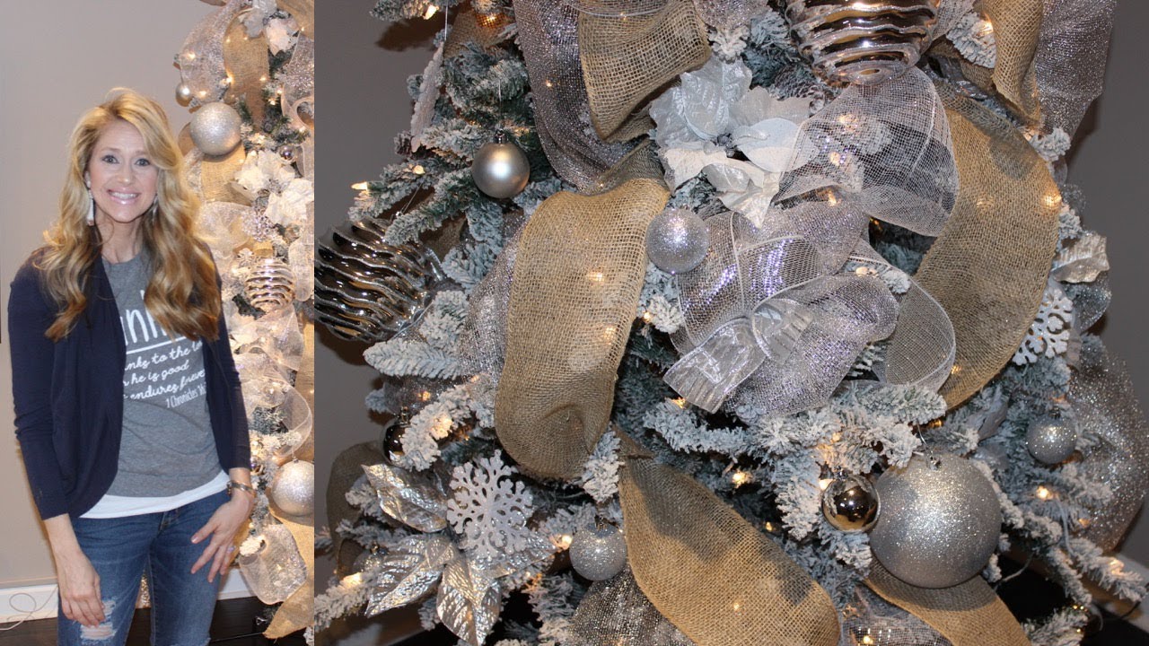 How to Decorate a Flocked Christmas Tree with Ribbon