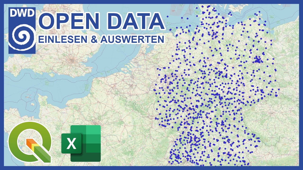DWD Wetterstationen in QGIS laden und Wetterdaten mit Excel auswerten