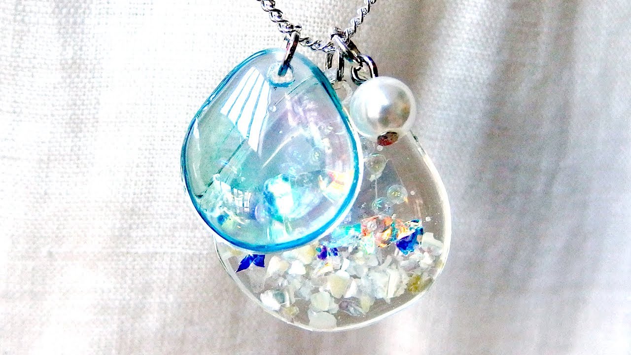 【UVレジン】100均材料で人魚の鱗みたいなネックレスを作りました！mermaid scales necklace resin DIY