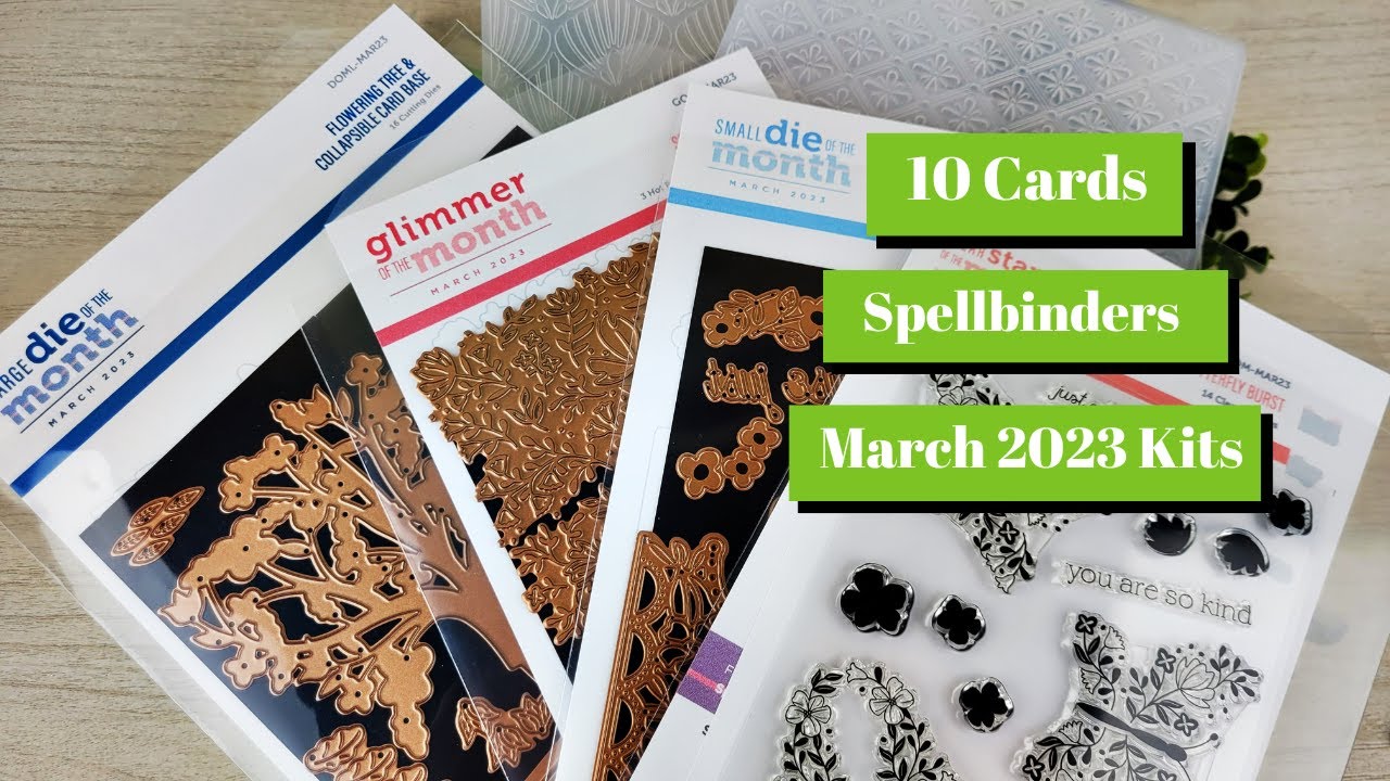 10 карт с мартовскими наборами Spellbinders 2023