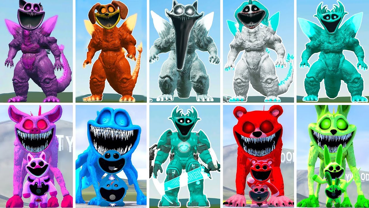 EVOLUTION OF ALL SMILING CRITTERS GODZILLA V2 POPPY PLAYTIME CHAPTER 4 In Garry's Mod!
