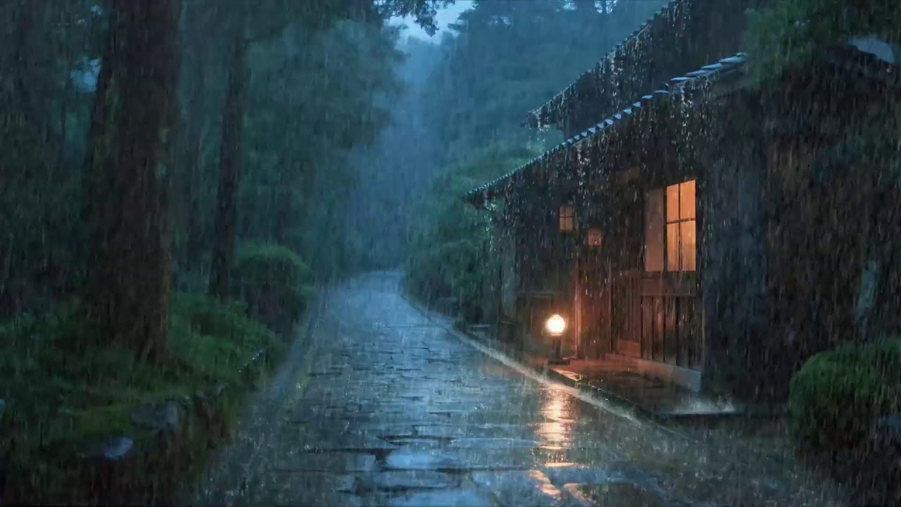 Pensées lourdes – Son de pluie naturel – Jardin de la maison sous la pluie – Paix intérieure 🌧️🌿