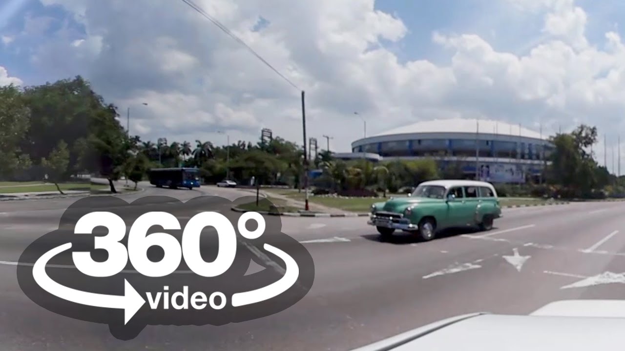 Habana Cuba: camera car Av.Kohly, Av. 26, Ciudad Deportiva, Av. 26 vuelta en carro video 360 grados