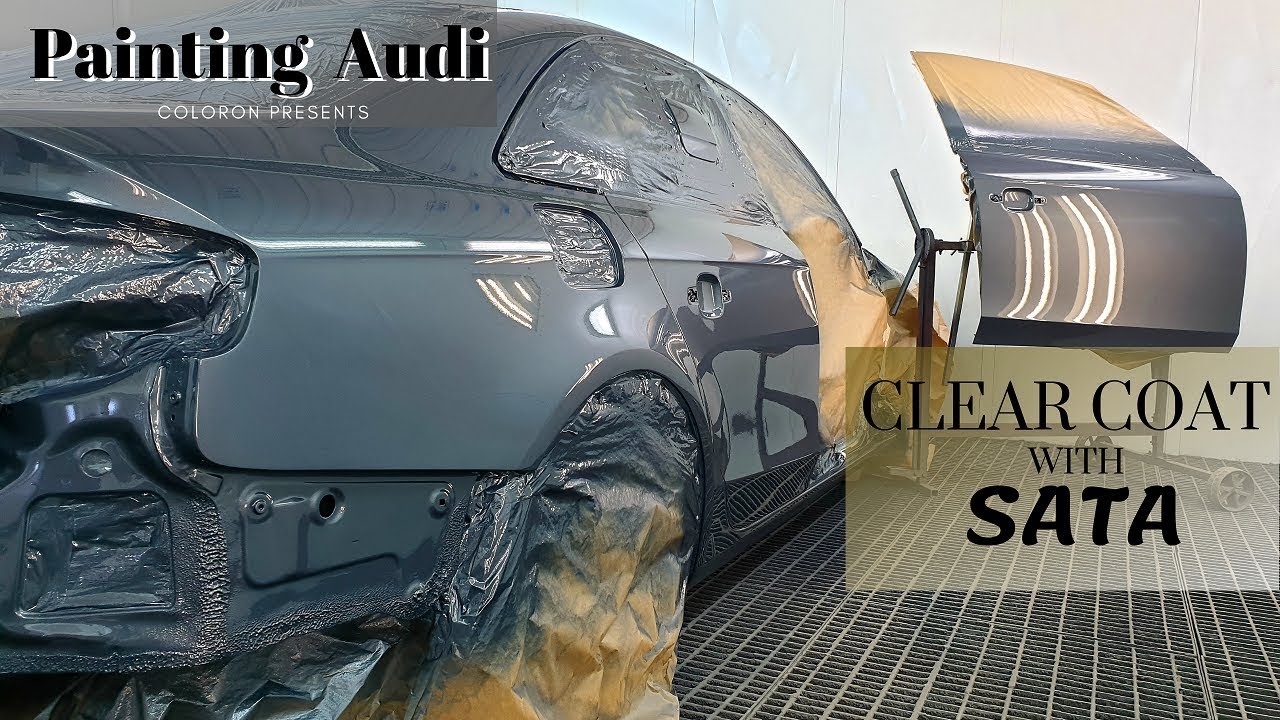 Painting car / Audi A4 | Waterborne | Clear coat Lechler with SATA
