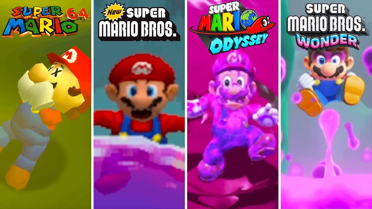 Evolution of Mario Falling in Poison (1996-2026)