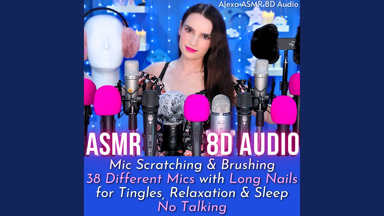 8D ASMR Brain Melting Crispy Mic Scratching with 3 Mics