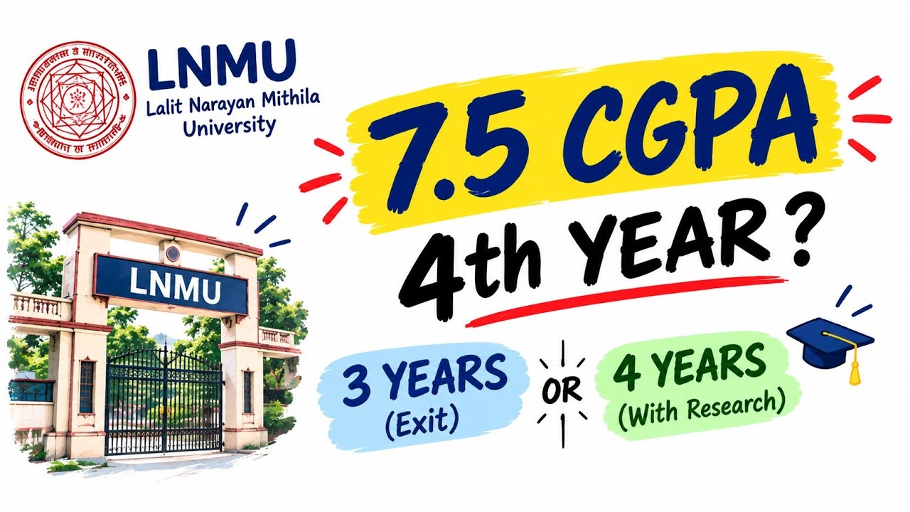 LNMU 7th Semester Admission: 7.5 CGPA Rule | 4th Year vs 3 Year Exit  || #lnmu 