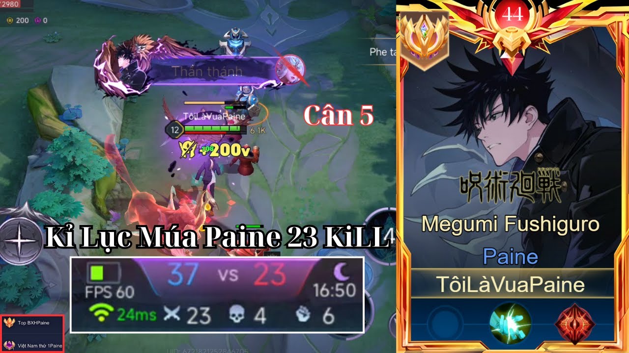 33 Phút Múa Paine Gánh Gái Xinh Lên Rank Chiến Tướng Với Kỉ Lục 23 KiLL Cực Mãn Nhãn Của Top Paine