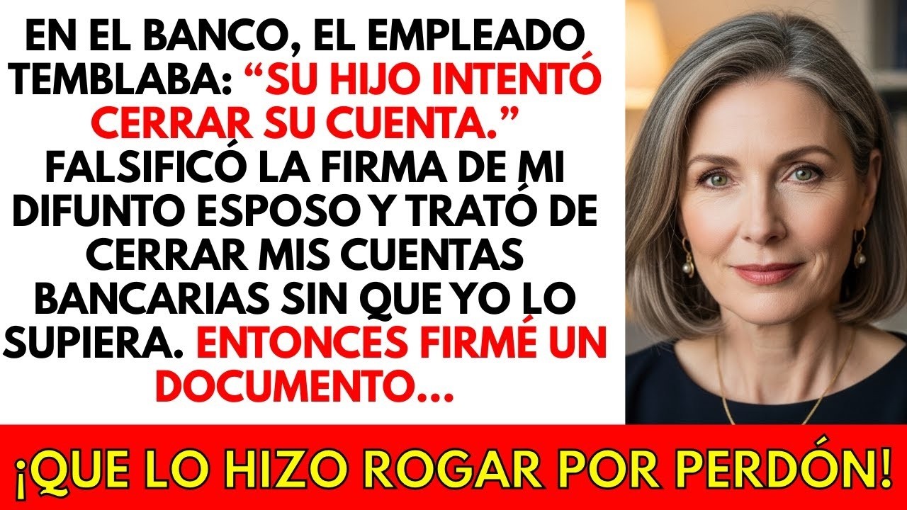 En el banco, el empleado dudó: “Su hijo intentó cerrar su cuenta”. Yo firmé el papel y...