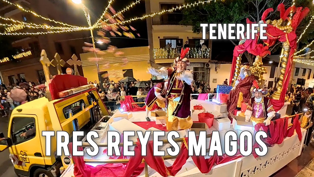 🌍 Tenerife. Cabalgata de los Reyes de Oriente. Melchor, Gaspar y Baltasar. Adeje. 