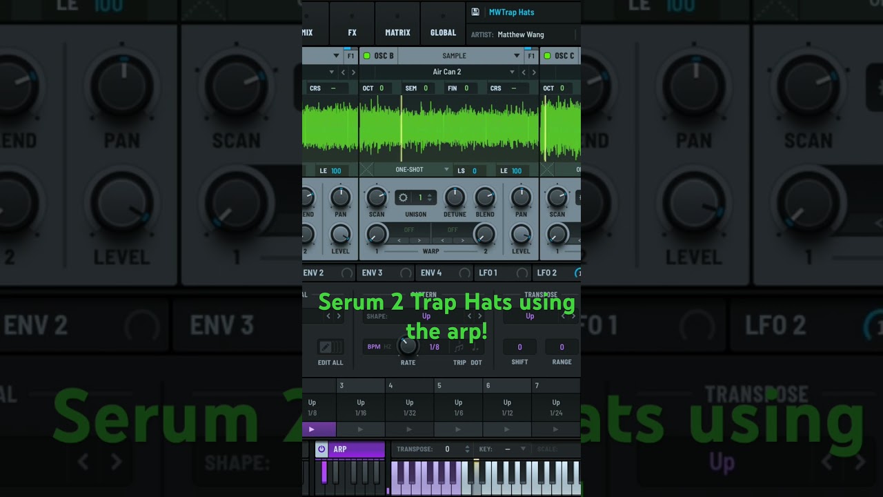 Programming trap hats in Serum 2 is so easy using the arp  