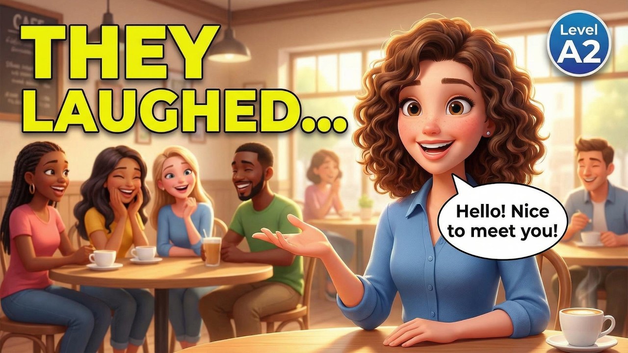 They laughed when I spoke English |  Easy English Listening Practice (A2 – B1 Level)