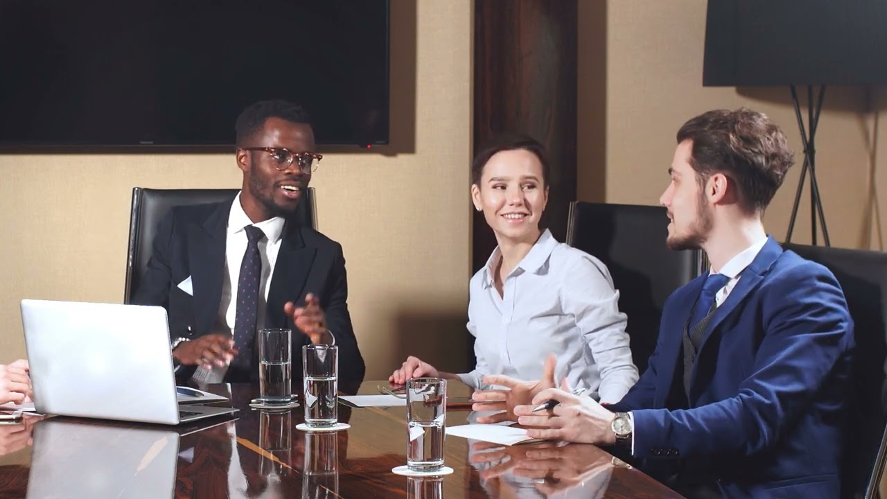 Corporate Business Team and Manager in a Meeting stock videos #stockfootage #royaltyfreevideo