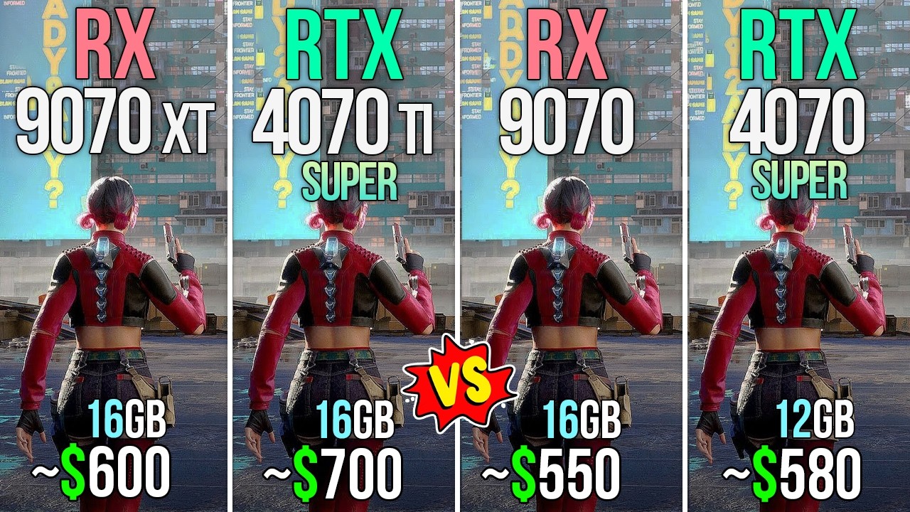 RX 9070 XT vs RTX 4070 TI SUPER vs RX 9070 vs RTX 4070 SUPER - Test in 20 Games