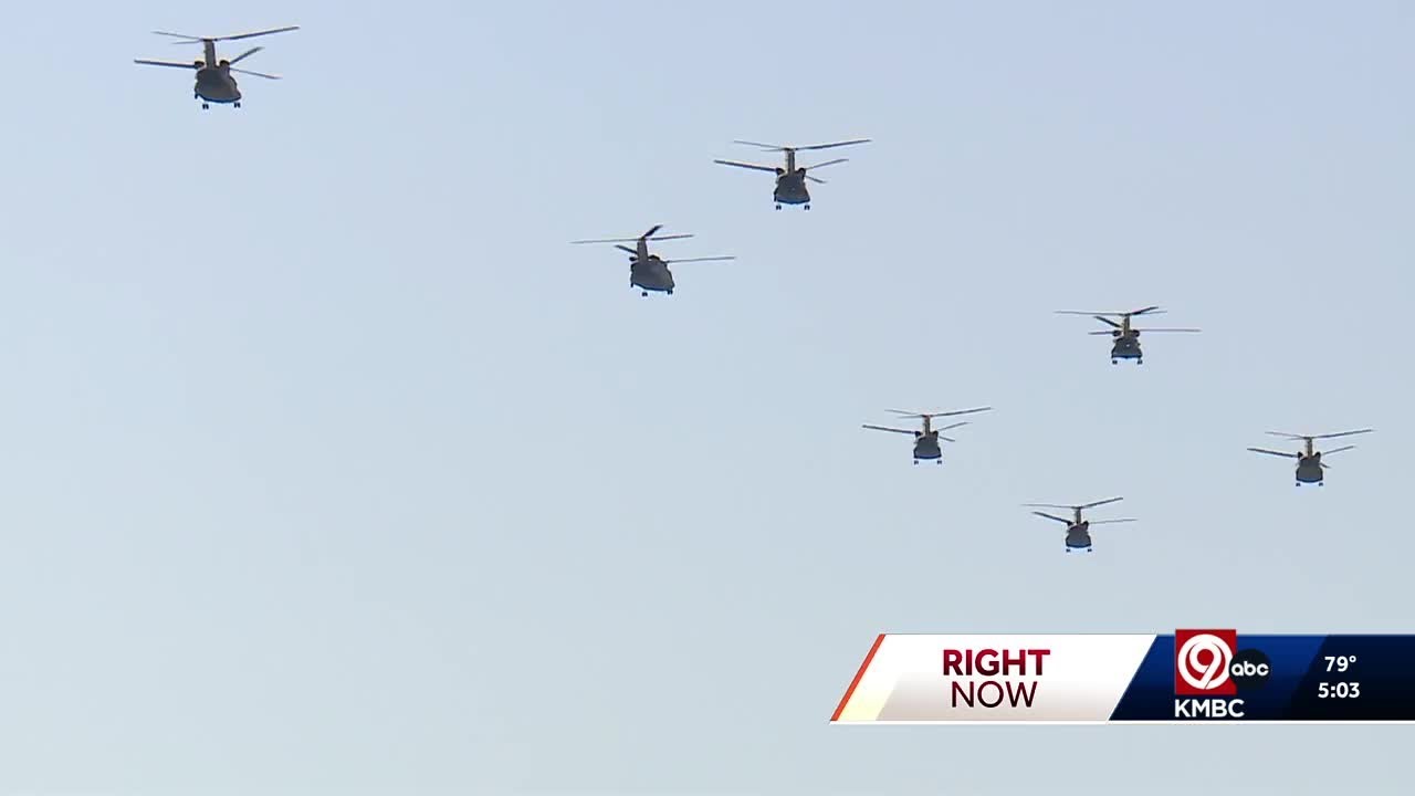 Chinook helicopters take final flight from New Century Airport after 40 years