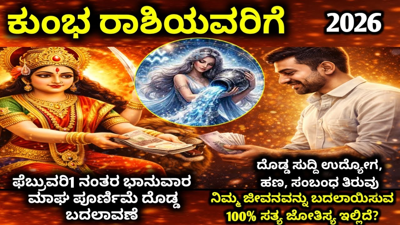 ಕುಂಭ ರಾಶಿ 2026: ಫೆಬ್ರವರಿ1 ಭಾನುವಾರ ಮಾಘ ಪೂರ್ಣಿಮೆ ನಂತರ ವಿಧಿ ತಿರುಗುತ್ತದೆ  |  kumbha Rashi 2026