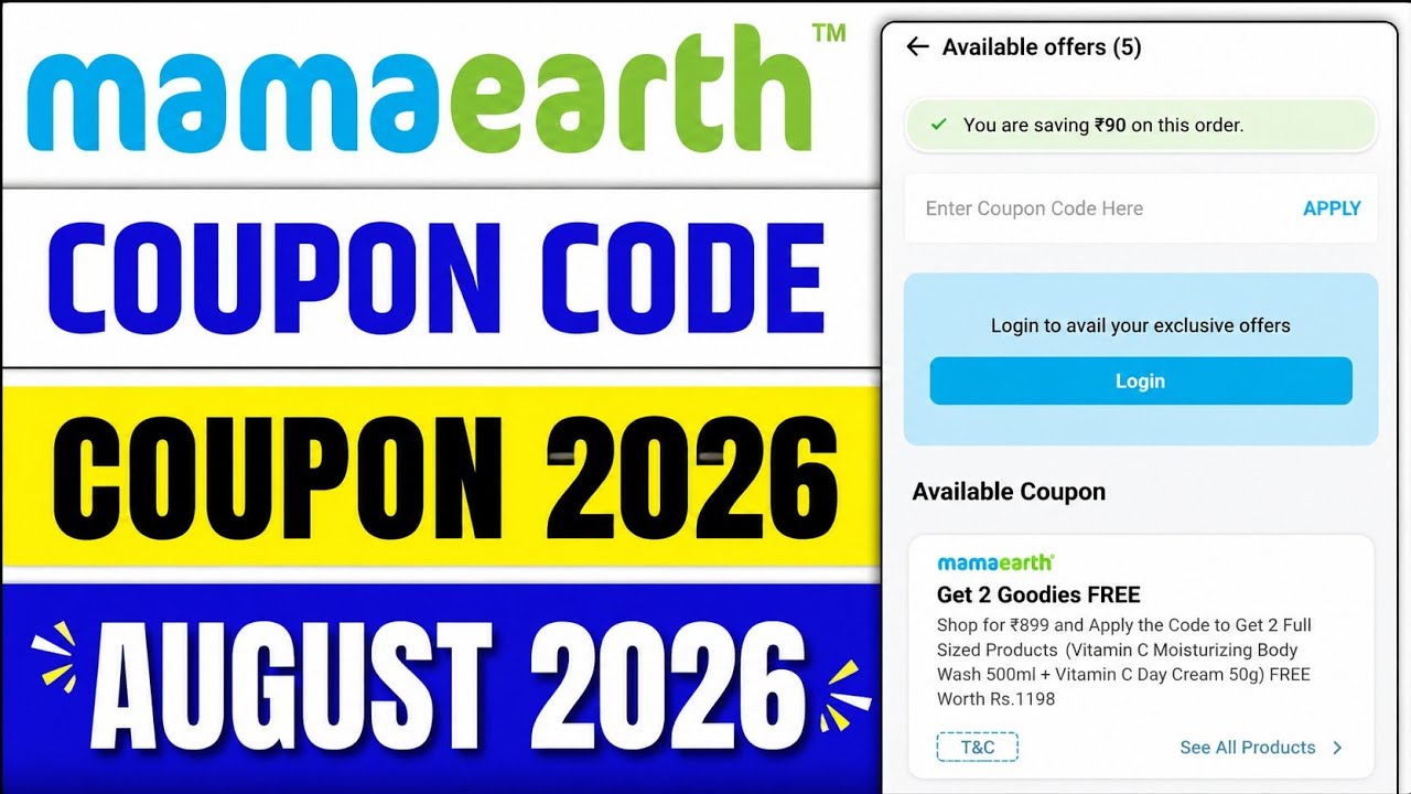 Mamaearth Coupon Code August 2026 | 100% Working Coupon Code Today