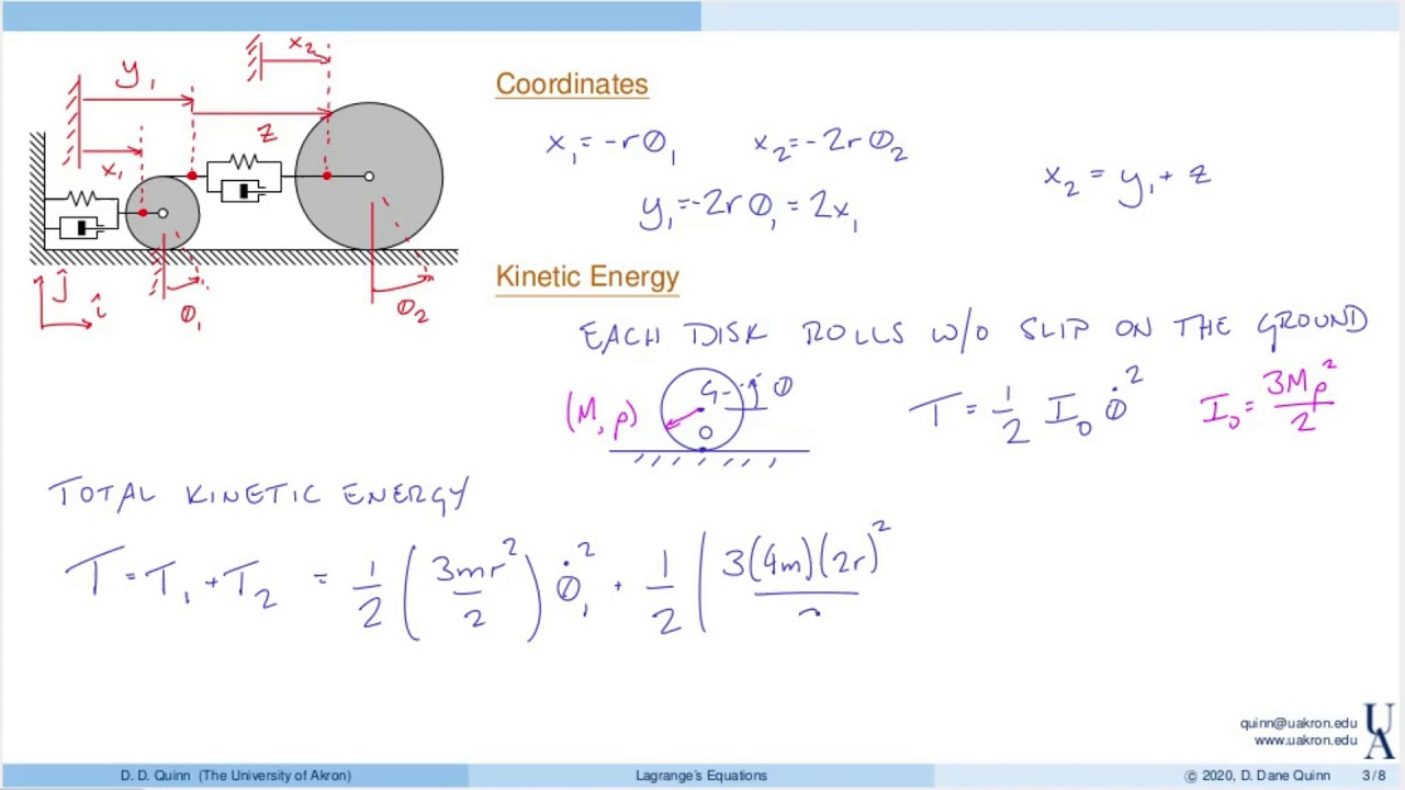 UA - MECE 431: Lagrange's Equations, Example