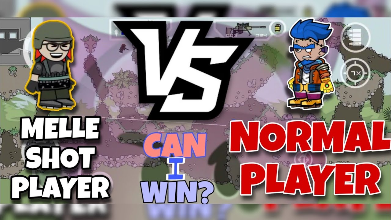 MELLE shot player VS NORMAL player | Can I win? | Mini militia| Op gameplay| da2 | #battlekingda2