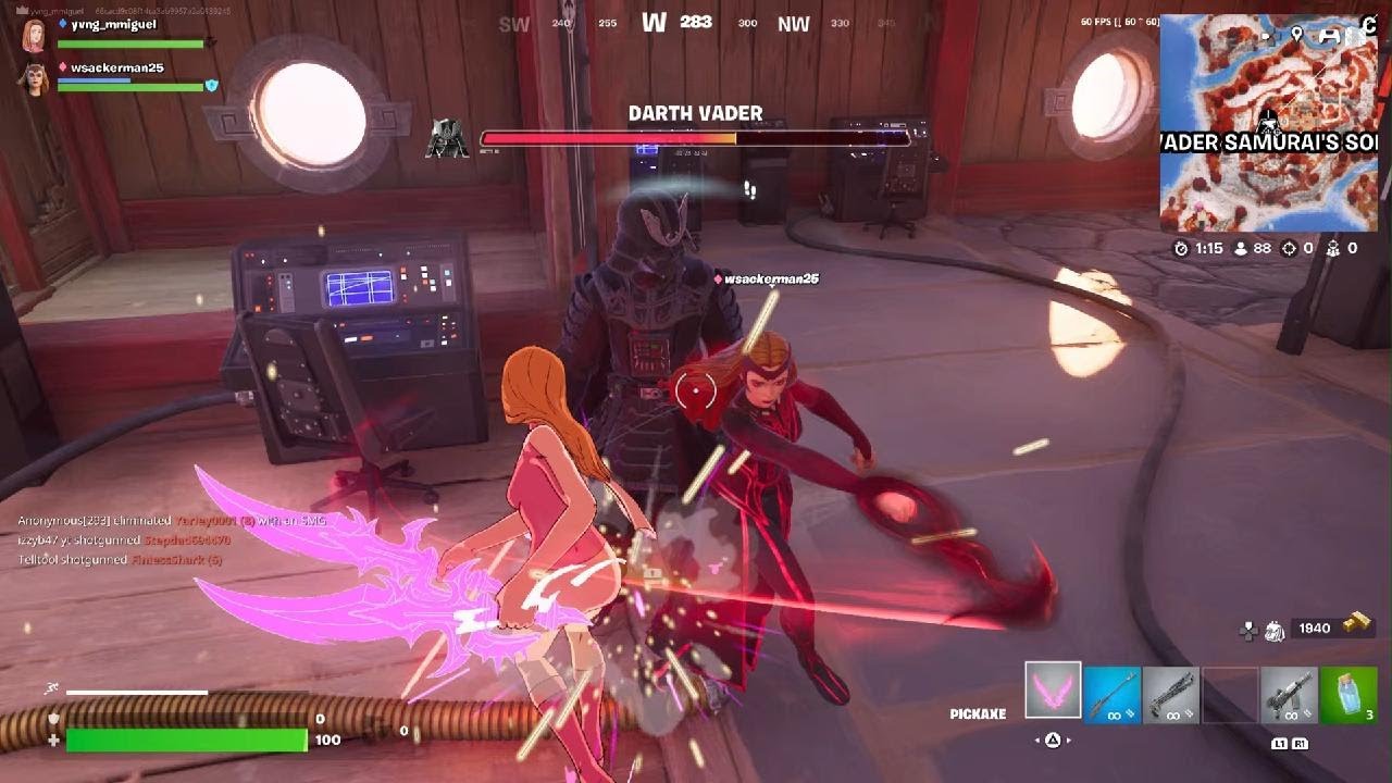 DARTH VADER VS SCARLET WITCH & ATOM EVE #fortnite #darthvader #fortnitedarthvader