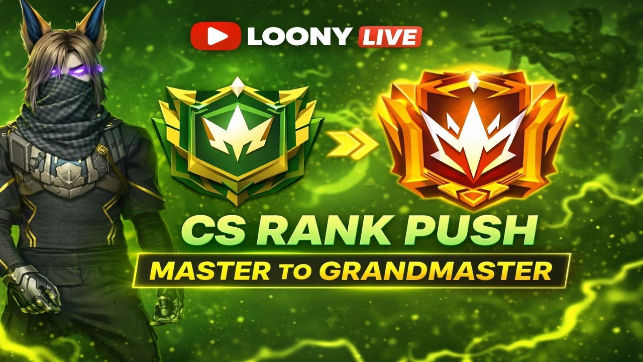 CS RANK PUSH!!! Road to Grandmaster😱!! LOONY LIVE #freefirelive #freefireindia #csrank #rankpush