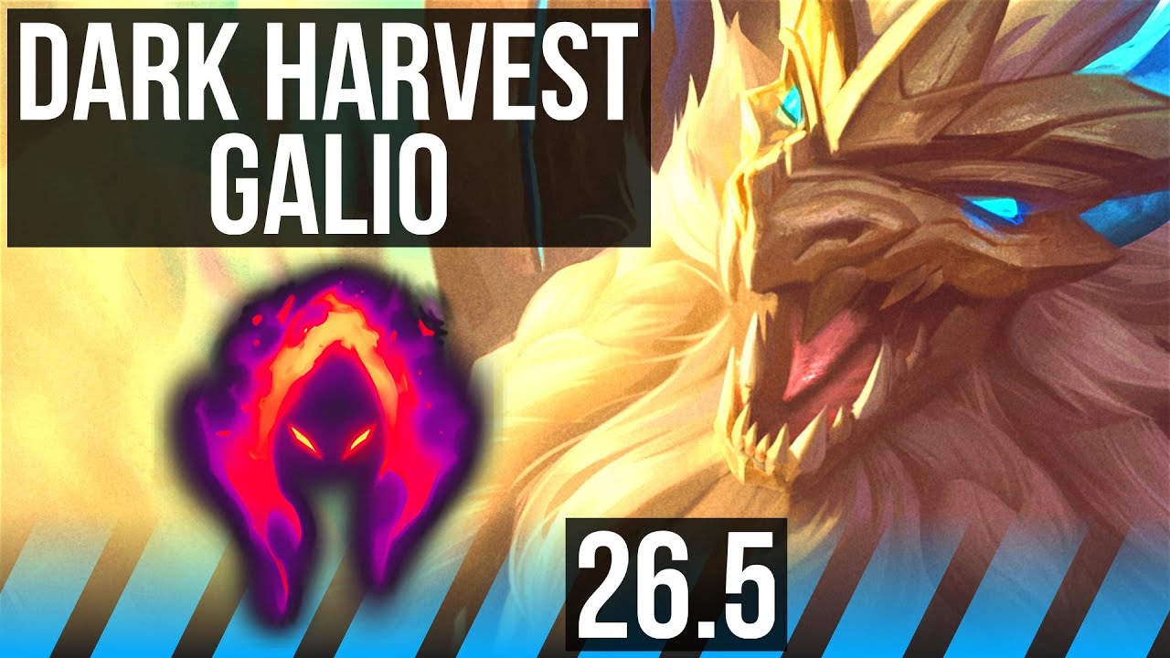 GALIO vs ZED (MID) | Good KDA: 15/1/10, Dark Harvest | NA Master | 26.5