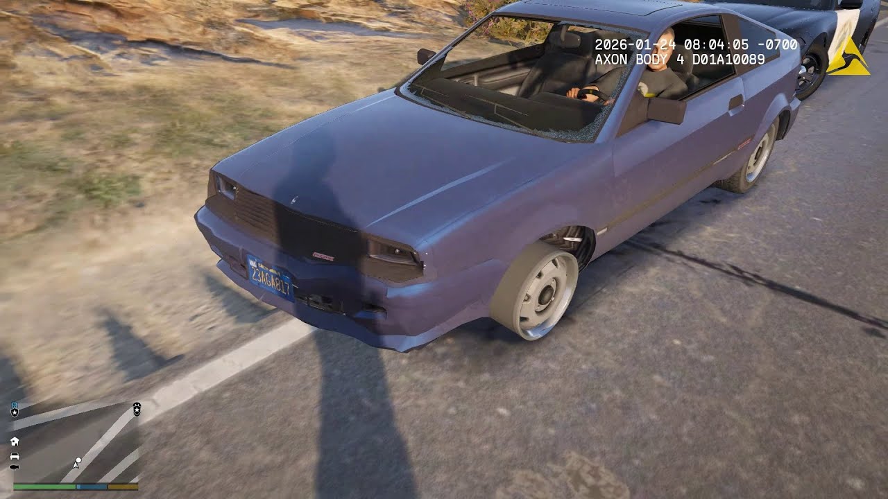 GTA V CHP Stops A Man Driving On A Rim With A Broken Windshield 🚓🚗