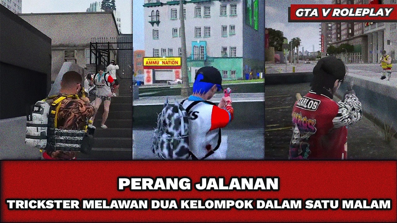 TRICKSTER GANG WAR !!! KETEMU MUSUH LANGSUNG TEMBAK | GTA 5 ROLEPLAY #hopeindonesia
