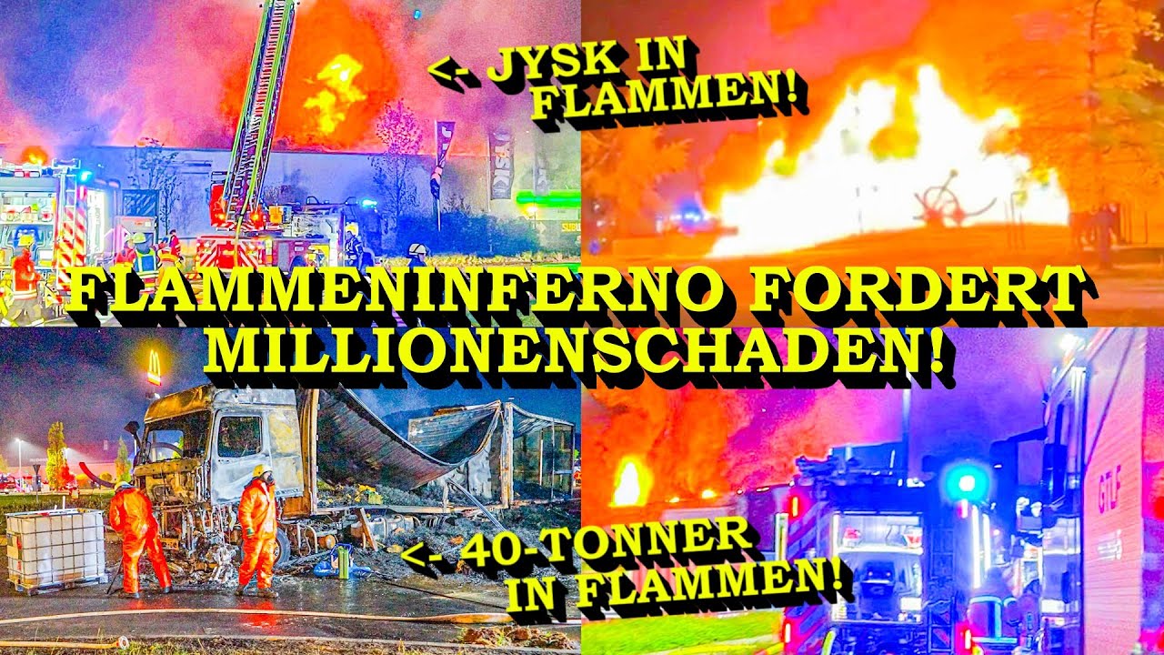 +++ NÄCHTLICHES FLAMMENINFERNO ZERSTÖRT MÖBELHAUS +++ ZEUGEN RETTEN LASTERFAHRER | 🔥 GROSSEINSATZ 🔥