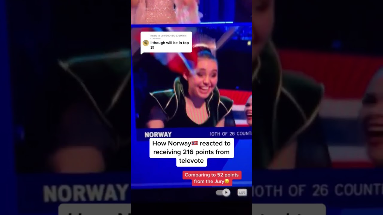 Norway reaction to receiving Eurovision points #eurovision2023 #eurovision #music #reaction