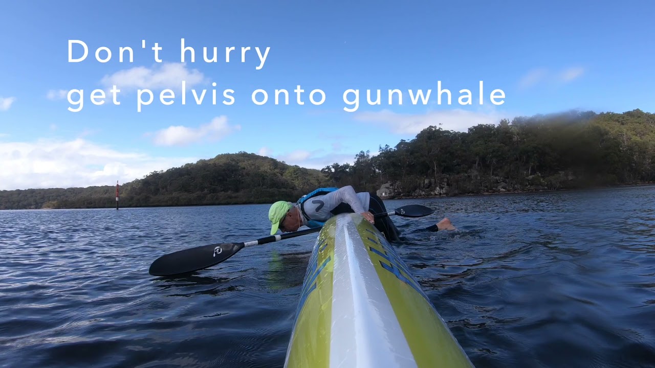Attempt to remount an Elite surf ski