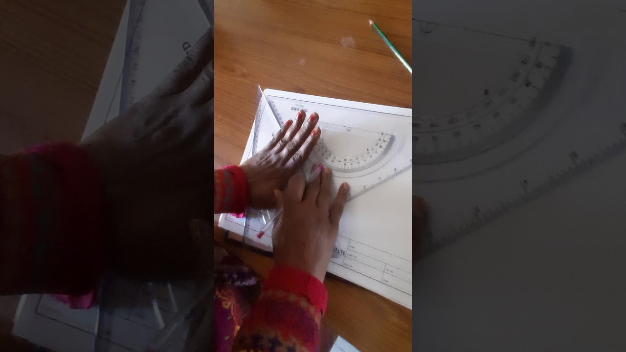 to draw horizontal and vertical lines with the help of set square