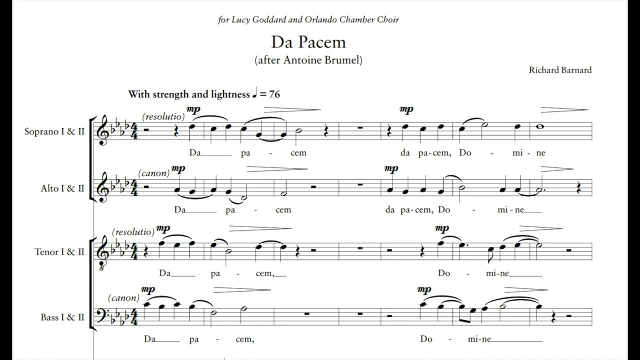 Richard Barnard - Da Pacem [score video]