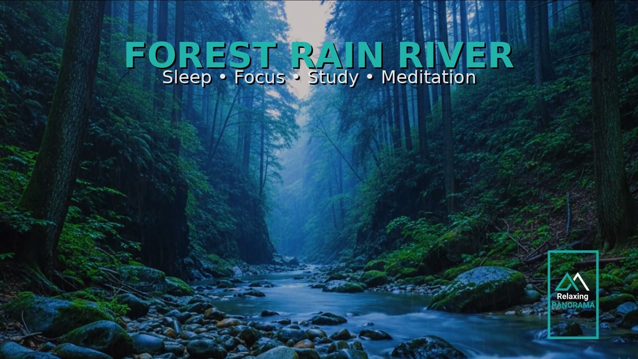Forest Rain River Sounds Relaxing Nature Ambience for Sleep, Focus, Study & Meditation #rain #asmr