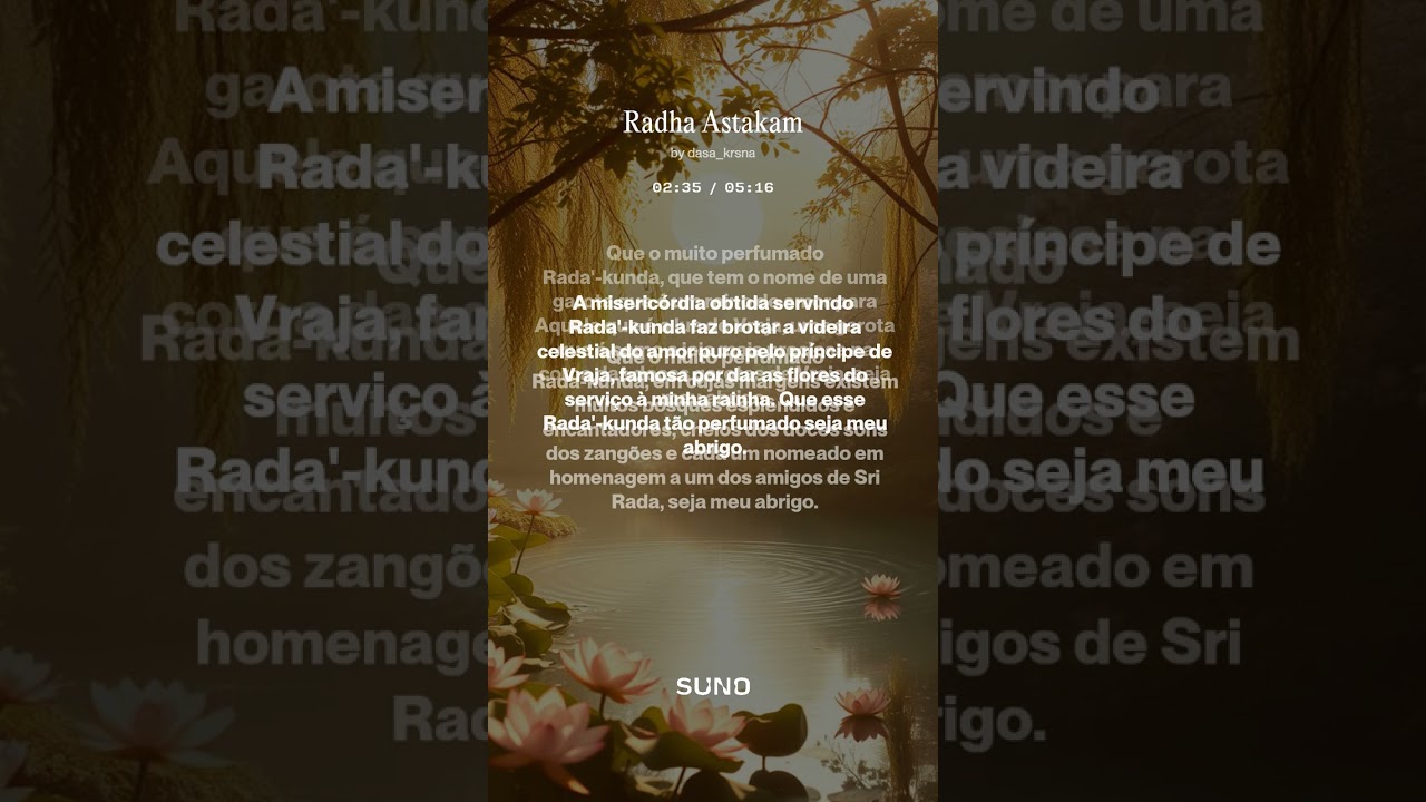 Que o muito perfumado Radha kunda 1