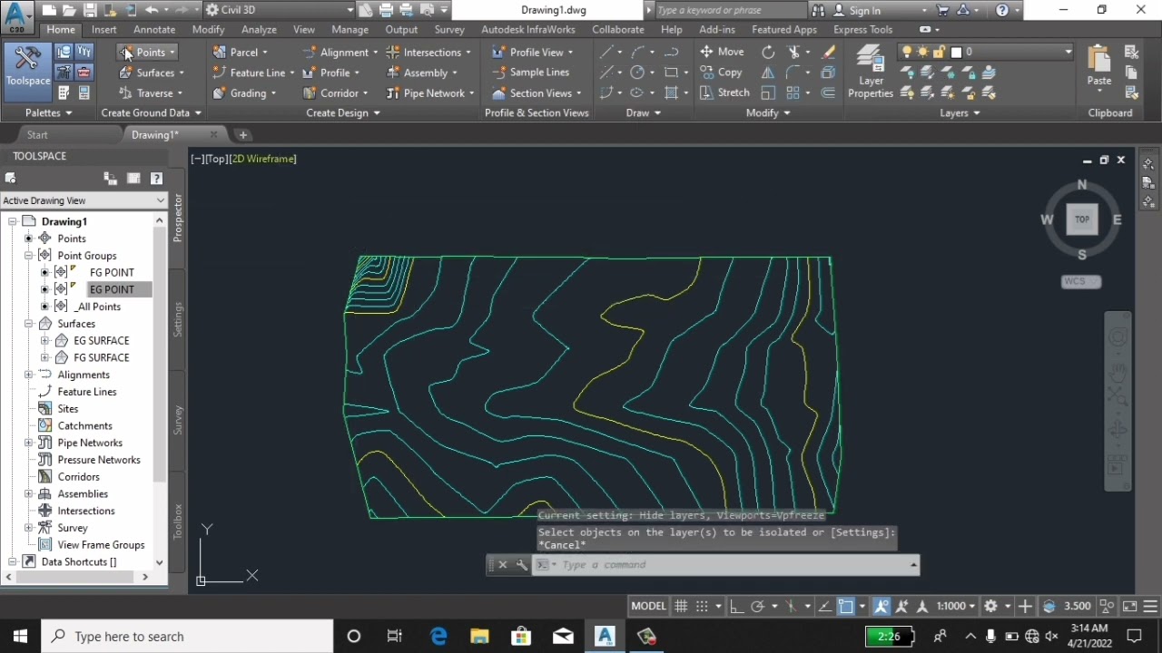 How to Draw Grid Points with Elevation on Surface l  How to Export Points to Excell l L-27