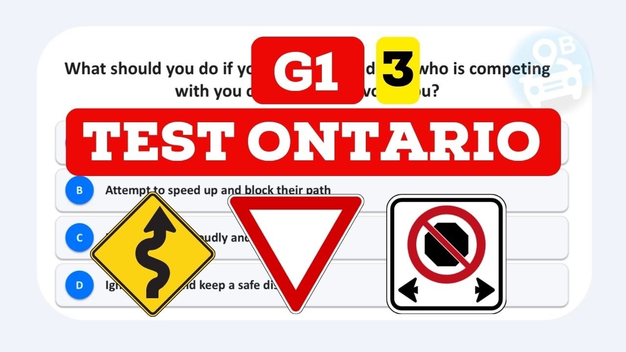Ontario G1 Driving Licensing Test 2026 - G1 test Ontario 2026 - G1 Practice test Rules Test 3