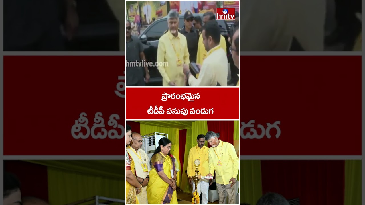 ప్రారంభమైన టీడీపీ పసుపు పండుగ | TDP Mahanadu | CM Chandrababu | hmtv