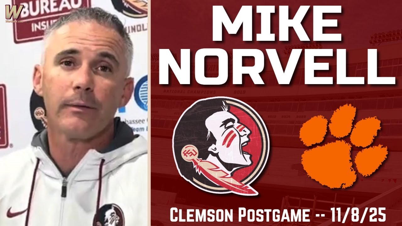 Майк Норвелл, FSU Clemson, после игры 11-08-25 | FSU Football | Florida State Football | Warchant TV