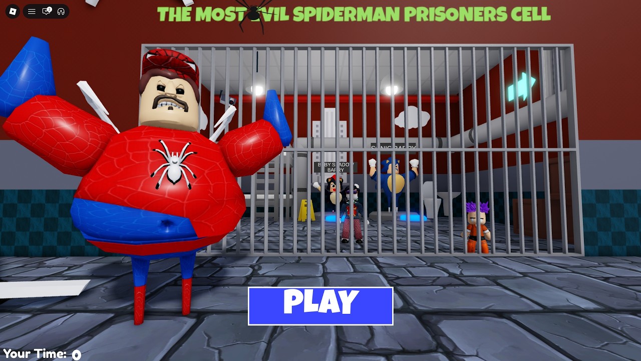 SPIDERMAN BARRY`S PRISON RUN! Obby roblox Gameplay Walkthrough No Death 4K