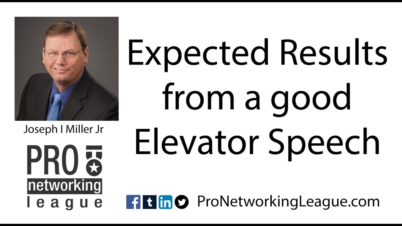 PNL Expected Results from a Good Elevator Speech