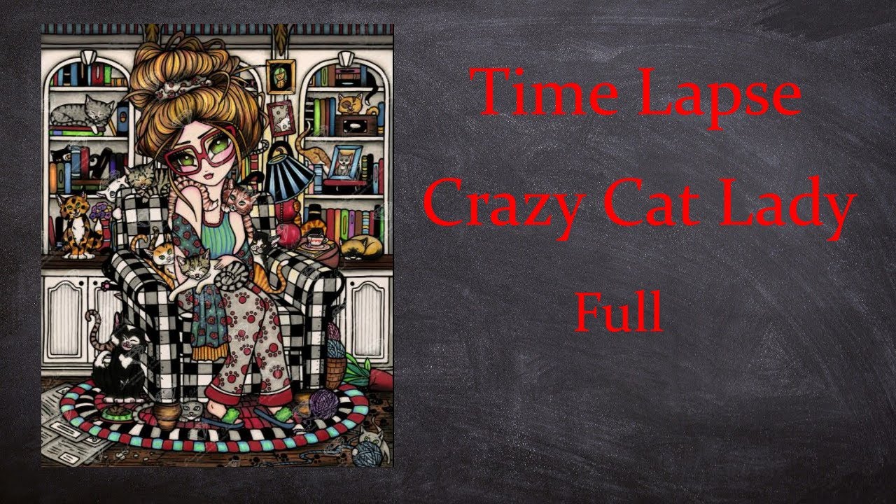 Diamond Painting Time Lapse Full - Crazy Cat Lady